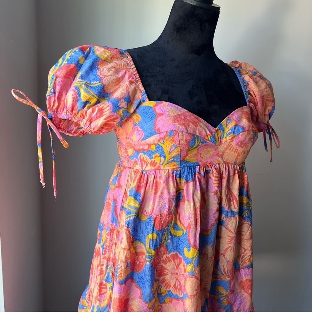 Olivaceous Pink and Blue Floral Dress - Picture 2 of 8